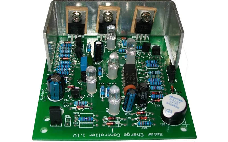 A close-up showing the materials used in a UPS PCB, such as copper traces and substrate.