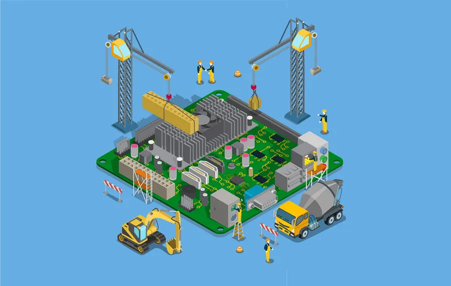 A PCB designed for automotive electronics, showcasing robustness.
