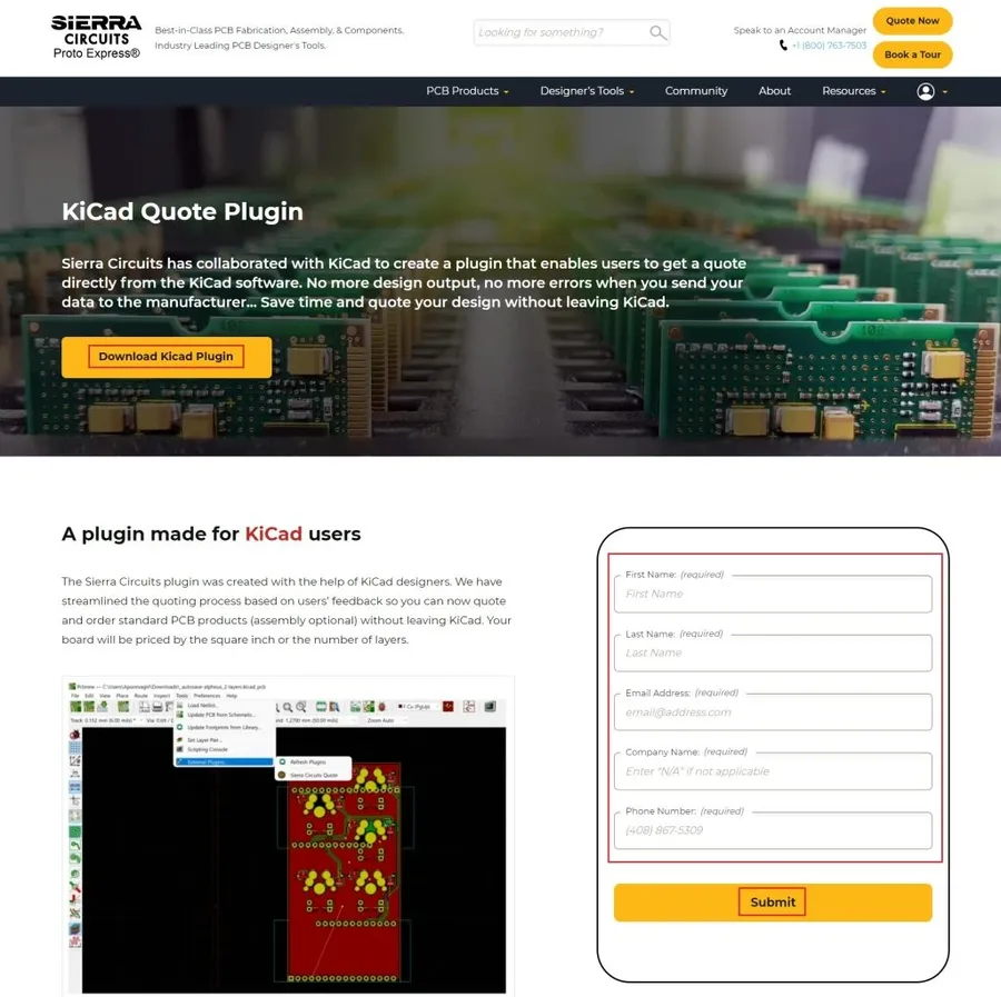 Screenshot of an online platform for getting PCB assembly quotes.