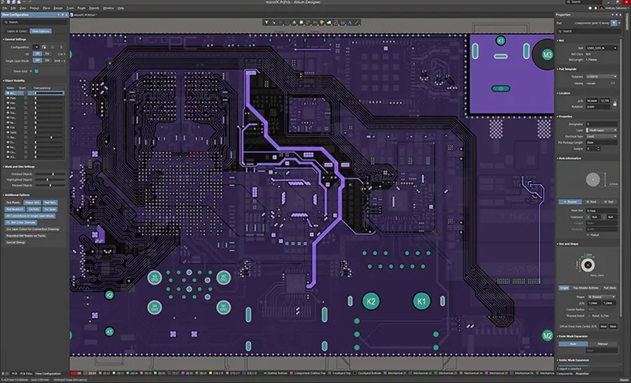 A screenshot of the Altium Designer PCB design software.