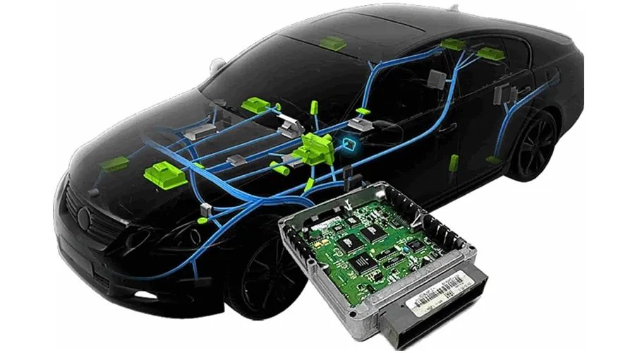A PCB board designed for automotive applications.