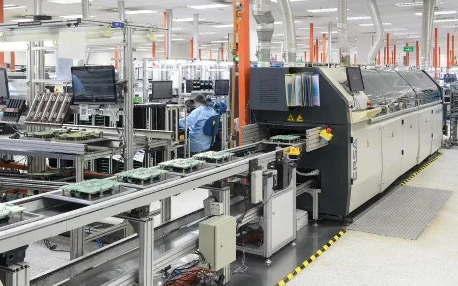 A view of a well-equipped PCB production workshop.