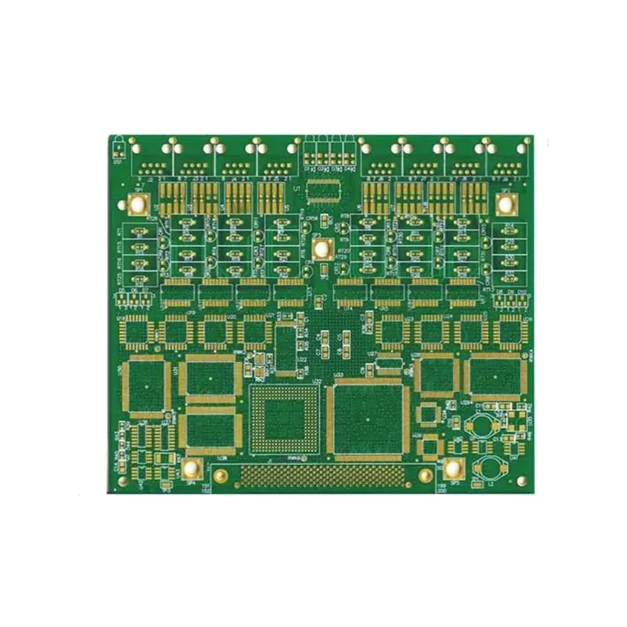 Close up of a multi-layer PCB showing the different layers.