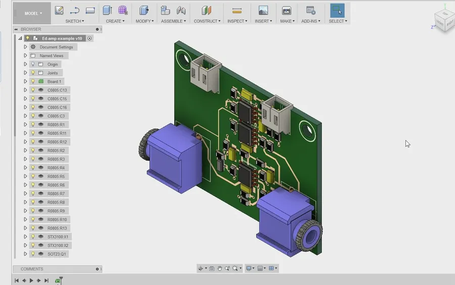 Screenshot of a PCB design software interface.