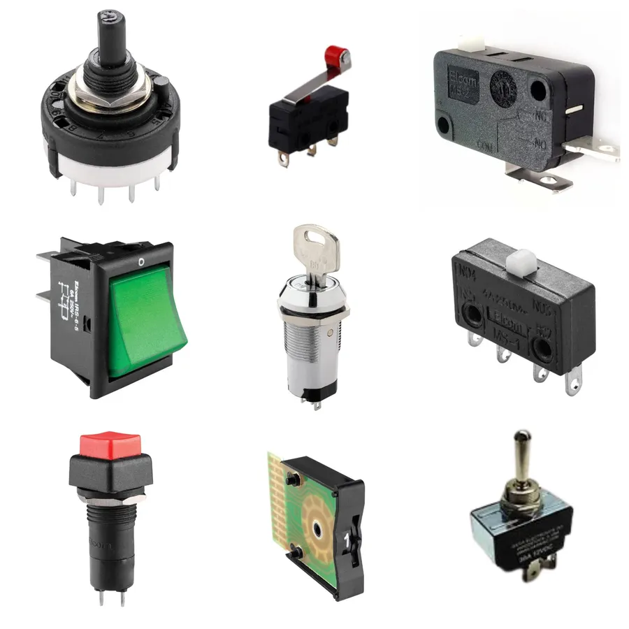 A variety of electronic switches.