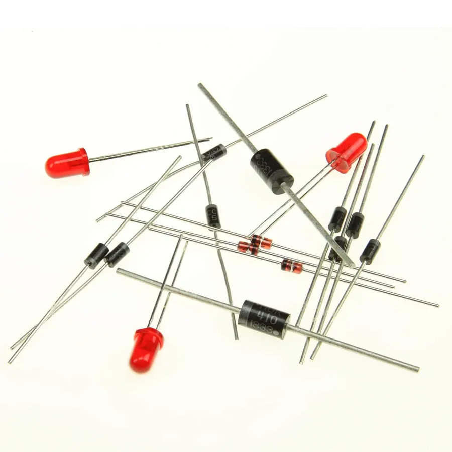 Several different types of diodes in a row