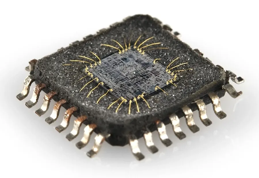Various integrated circuits with different pin configurations and markings.