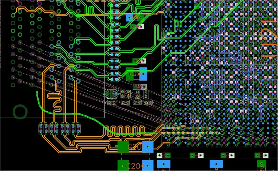 A screenshot of PCB design software interface.