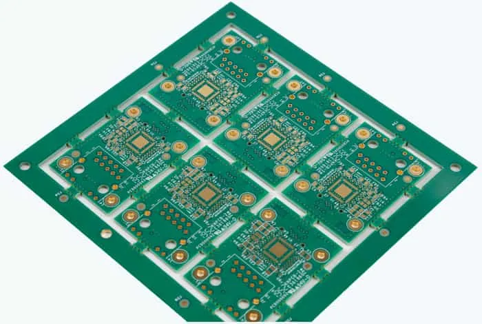 A close-up of a bare PCB board.