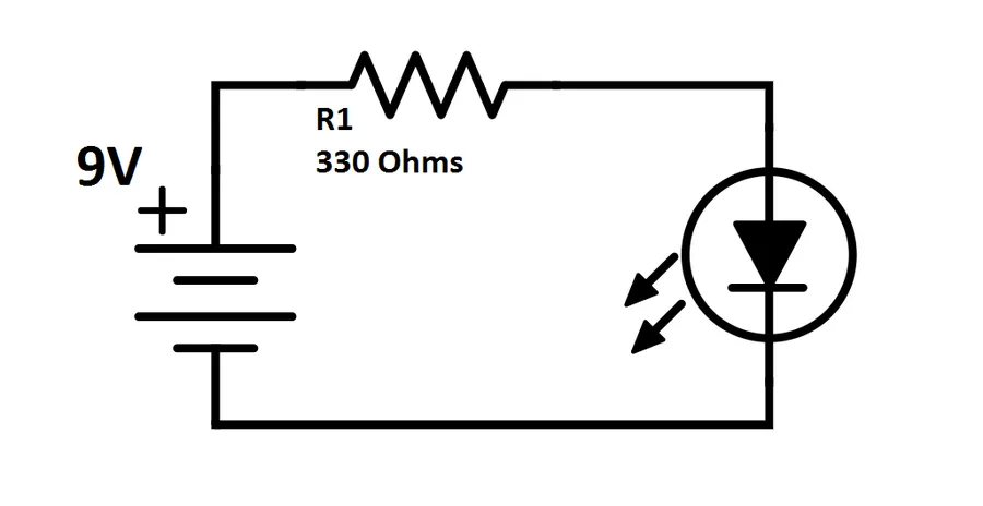 A typical circuit schematic diagram with components and connections.