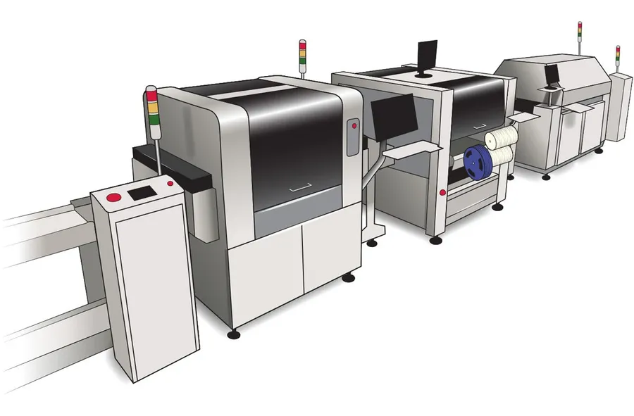 A PCB production line in a factory.