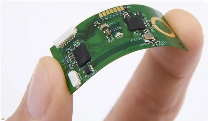 A close-up of a flexible PCB.