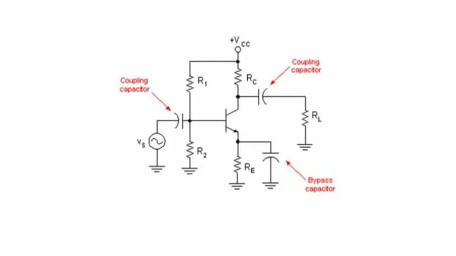 A selection of various capacitors.