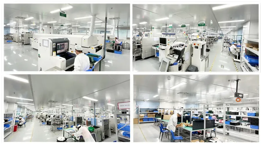 A large PCB manufacturing factory with various equipment.