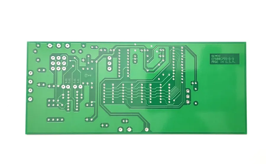 A single-sided PCB board with basic electronic components mounted.