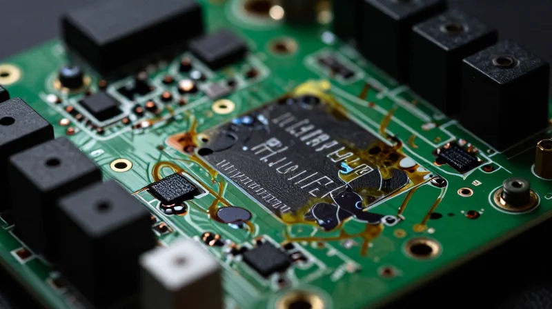 A conceptual image showing a complex circuit board with visible signs of aging and burning, representing the hidden costs of component fragility.
