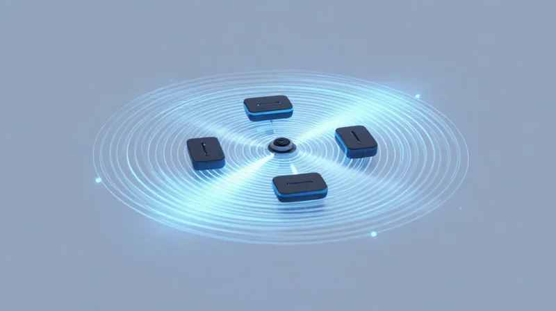 Futuristic conceptual rendering of a miniaturized advanced radar sensor.