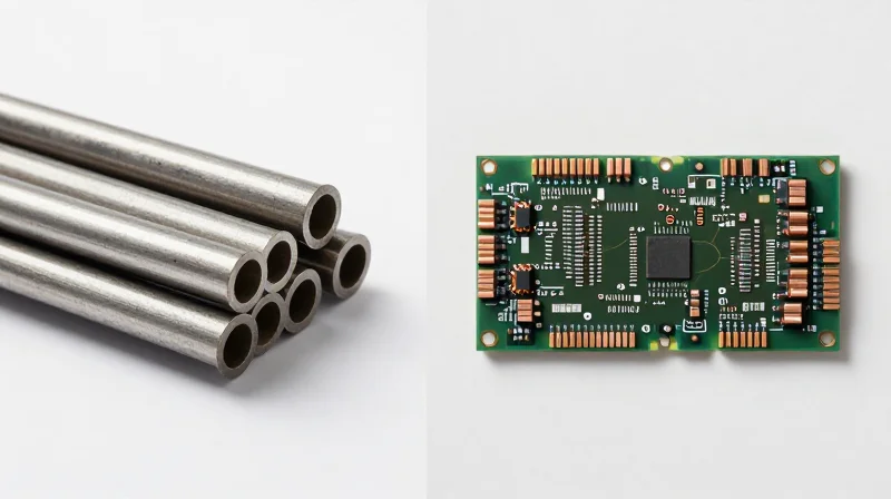 Side-by-side conceptual comparison of traditional busbars and modern heavy copper PCB technology