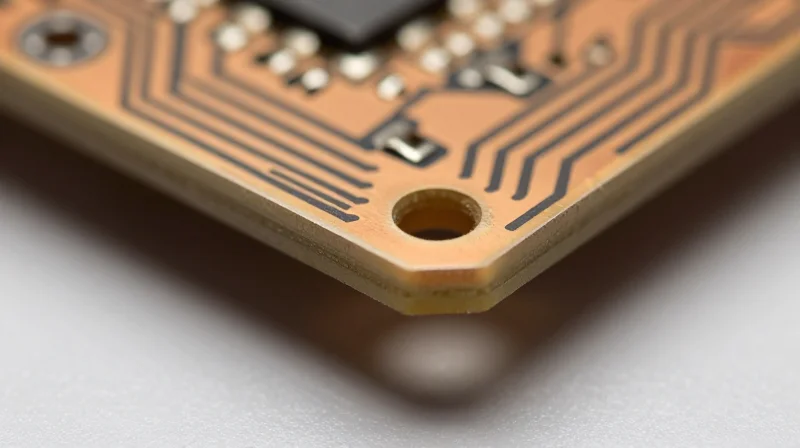 Conceptual visual of edge clearance on a metallic printed circuit board