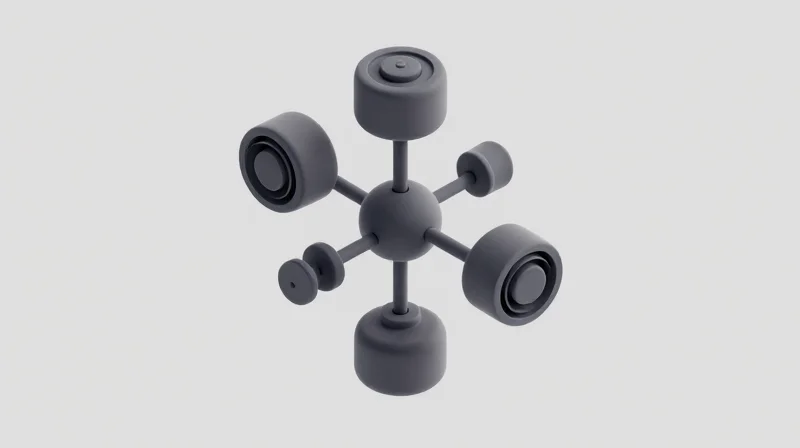 Abstract 3D isometric illustration showing modular sensor components and assembly flow.