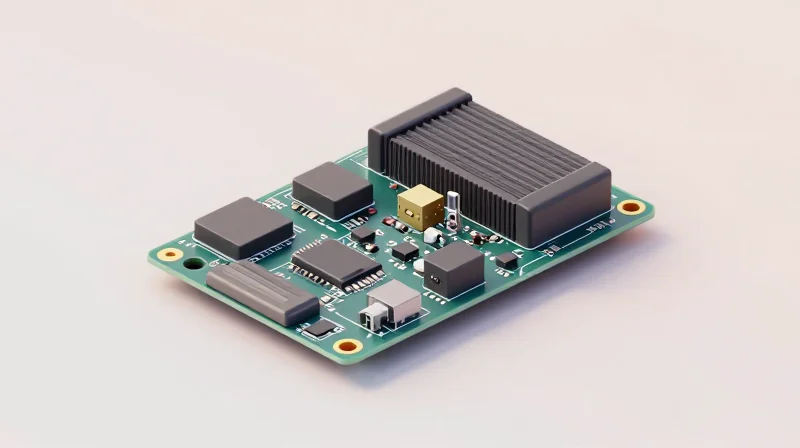 Isometric view of reinforced component placement on a robust automotive ECU board