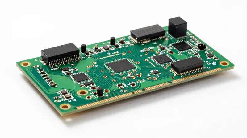 Close up of an old electronic circuit board with blurred background