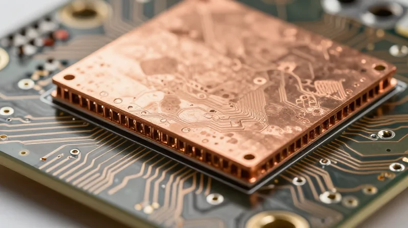 Microscopic view of advanced laser-drilled microvia structures in a high-density circuit board