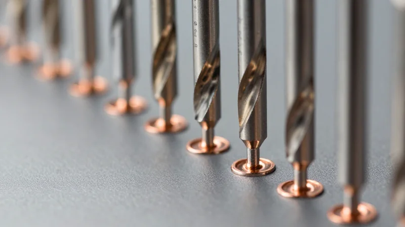 Abstract representation of precision drill-to-copper alignment and clearance