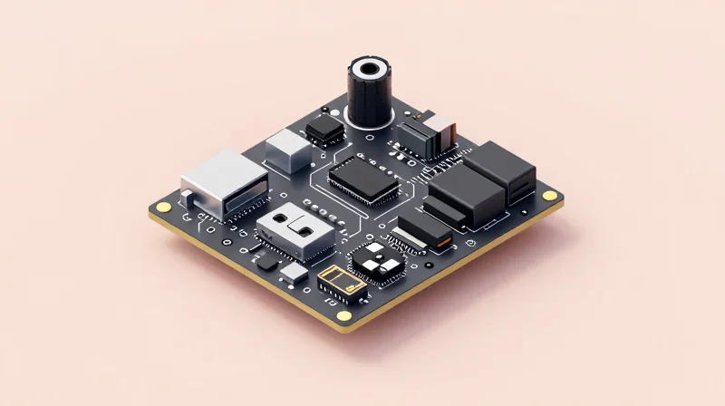 Isometric view of a compact automotive electronics module in a tight space