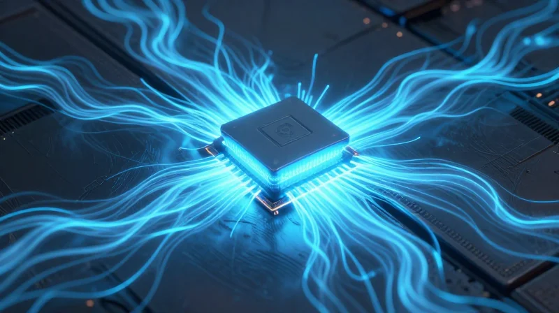 Abstract conceptual art of heat dissipation in electronic hardware