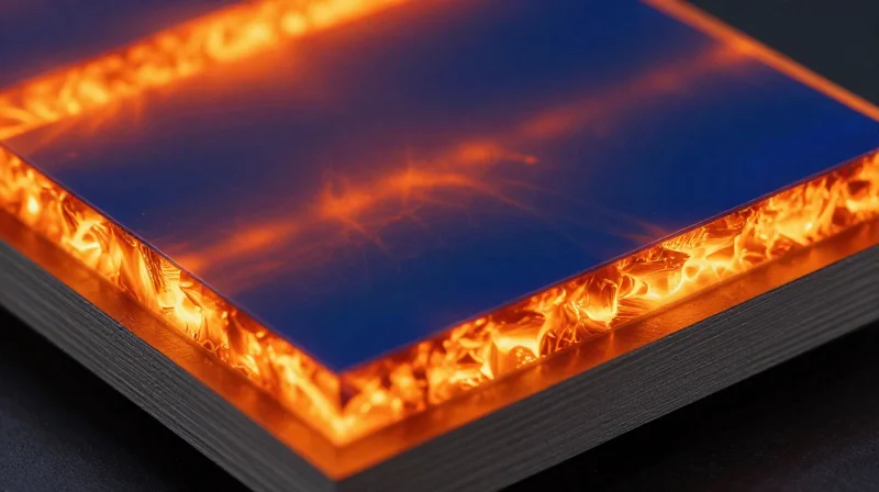 Abstract representation of heat resistant material layers