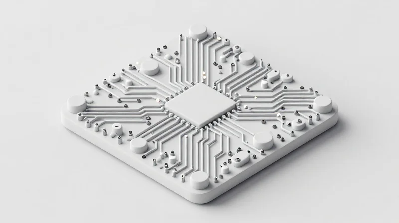 Isometric view of miniaturized complex circuitry