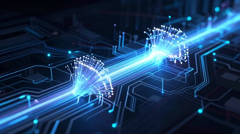 Data streams flowing through a high-speed circuit network