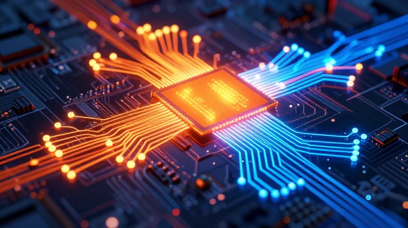 Abstract thermal visualization of an electronic circuit board