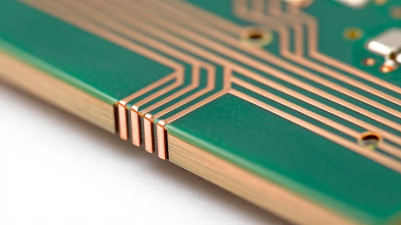 Cross section view of heavy copper PCB traces