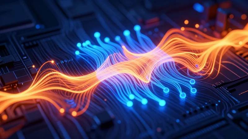 Conceptual visualization of heat spreading across a surface