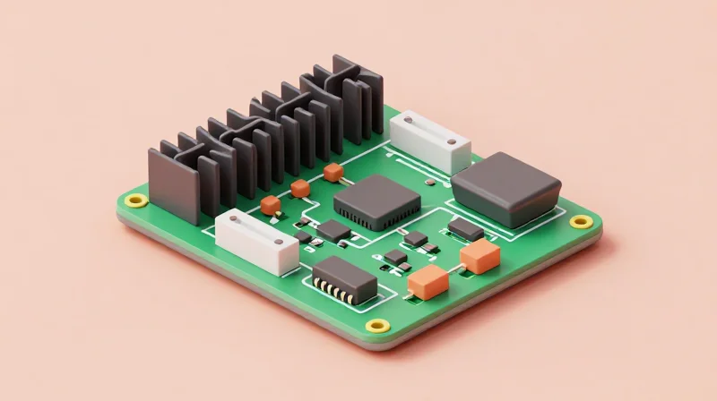 Isometric view of a 3D PCB thermal management architecture