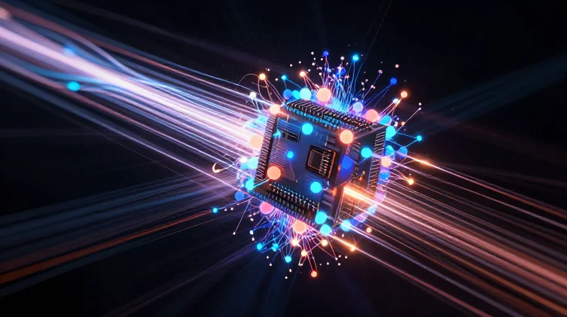 Abstract representation of high density electronics and heat flow