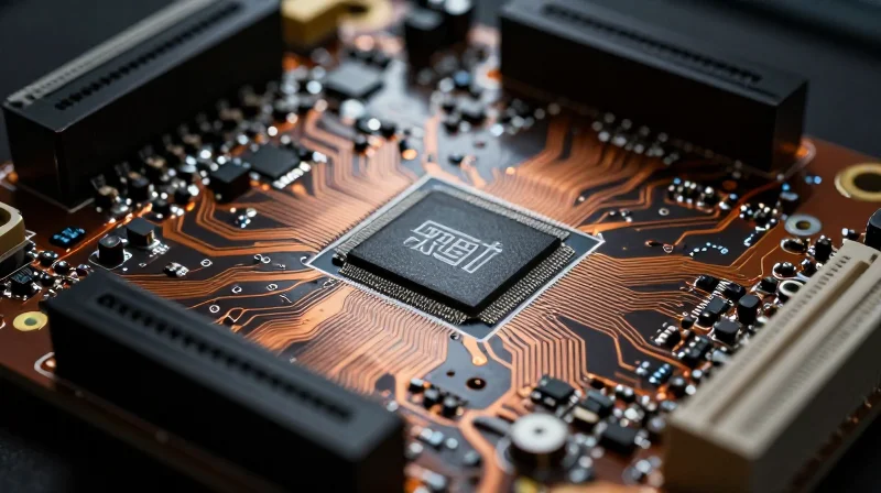 Modern automotive telematics gateway hardware showing complex integrated circuits