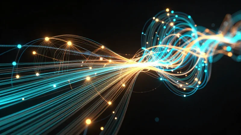 Conceptual 3D visualization showing thermal heat dissipation paths flowing from components through a PCB using high-conductivity materials.