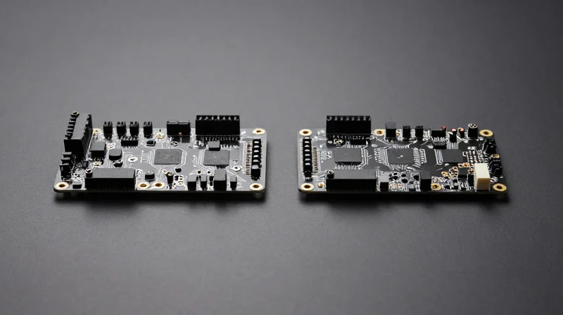 Side-by-side comparison of standard PCB vs premium high-frequency material board