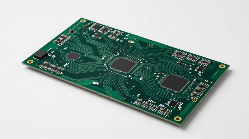 A professional view of a large-format custom PCB with intricate circuitry