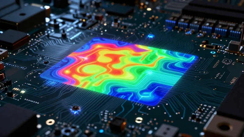 Thermal dissipation visualization on a high-density circuit board