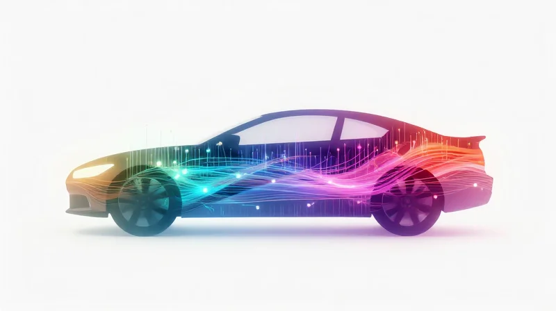 An abstract conceptual visualization of a software-defined automotive system