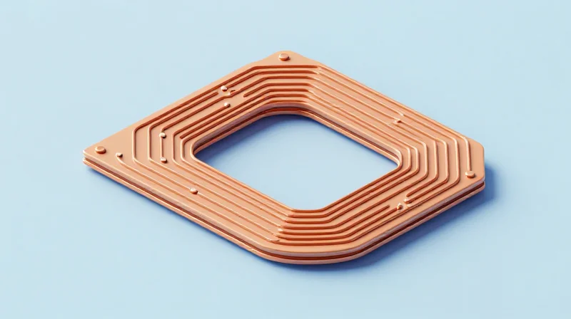 A close-up 3D visualization showing the curvature of a flexible circuit board maintaining structural integrity