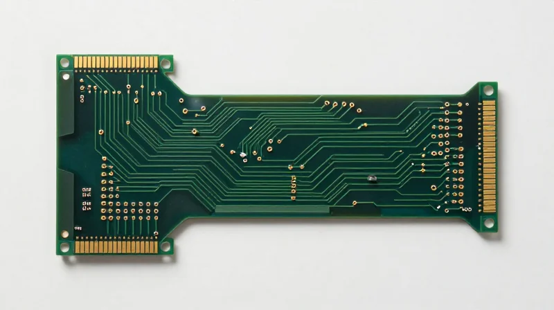 A complex flexible PCB layout featuring optimized signal paths and reinforced connection zones for high durability.