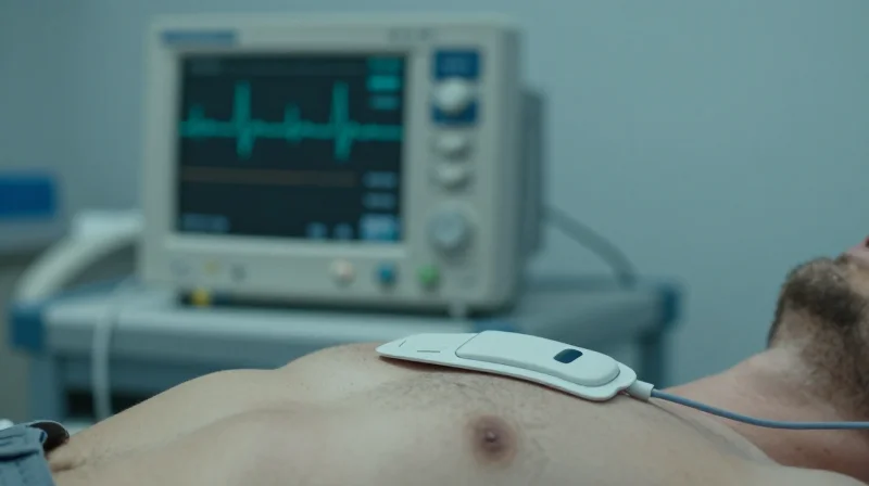 A transition from a vintage hospital ECG machine to a sleek, modern wearable health tracker.