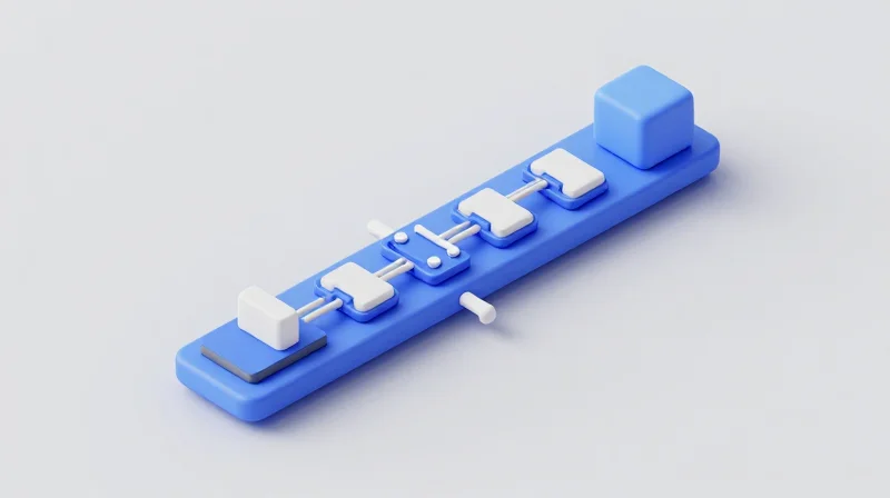 Isometric view of a manufacturing workflow transitioning from small to large scale