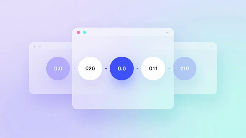 Abstract UI interface representing synchronized development cycles and high efficiency