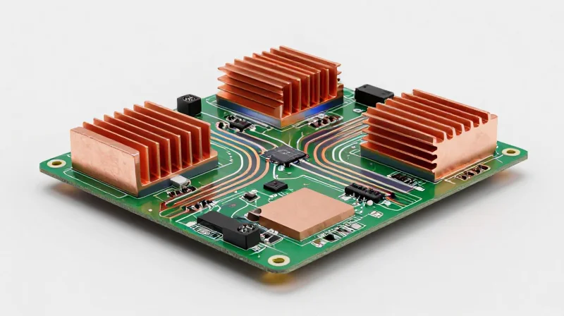 Heat dissipation components and thermal relief pathways on a medical PCB